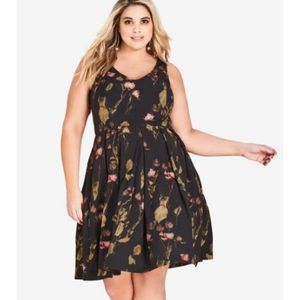 City Chic Size S/16 Sweet Stems Dress NWT